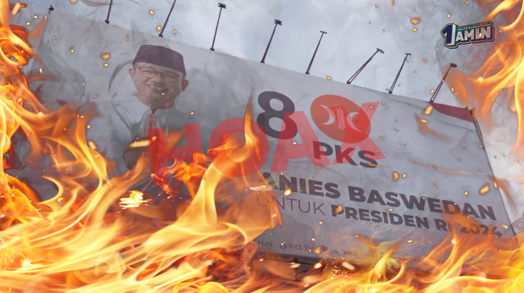 Pembakaran Baliho Anies di Bandung