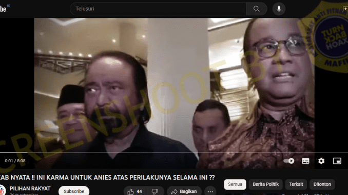 Anies terkena karmanya