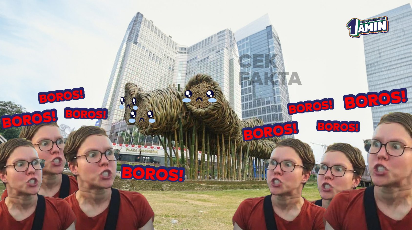 Pembongkaran Instalasi Bambu Getih Getah di Jakarta